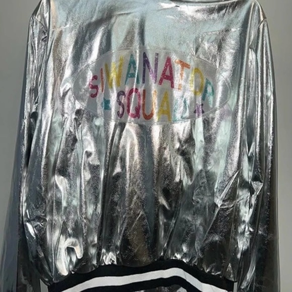 Nickelodeon Shiny Silver Jacket with Pink Bow - Picture 5 of 6